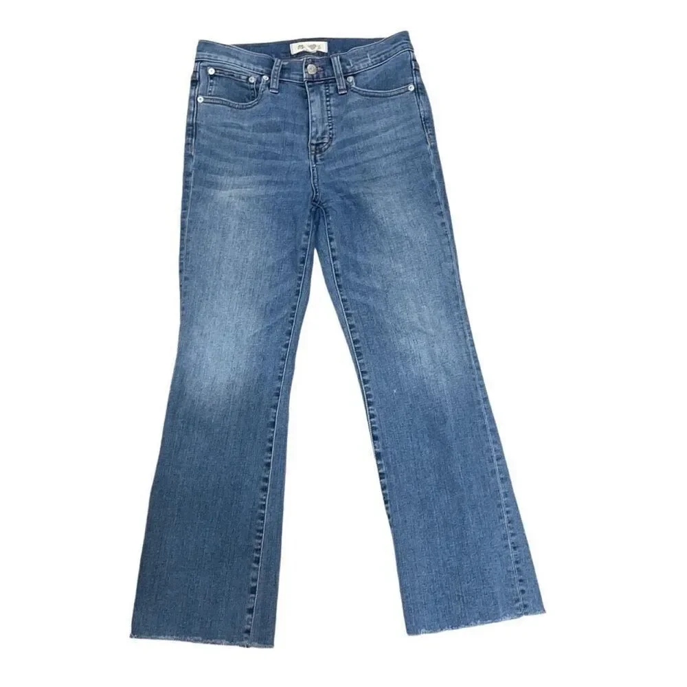 Madewell Cali Demi-Boot Jeans in Shoreham Wash Cropped Mid-Rise Womens size 26 - Picture 2 of 10